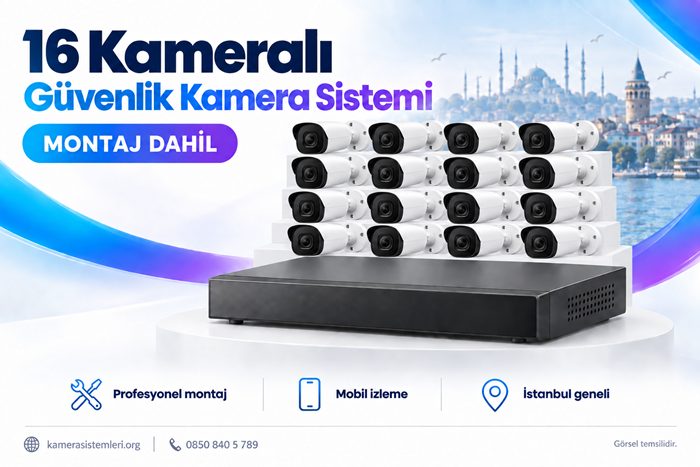 16 Kameralı Güvenlik Kamera Sistemi – Montaj Dahil